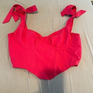 Hot pink corset top with adjustable straps size: medium 
#corsettop